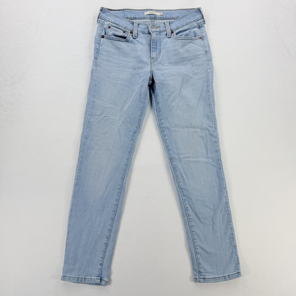 Levi's Boyfriend Jeans Womens W25 L27 Blue Light Wash Relaxed Fit Denim Pants